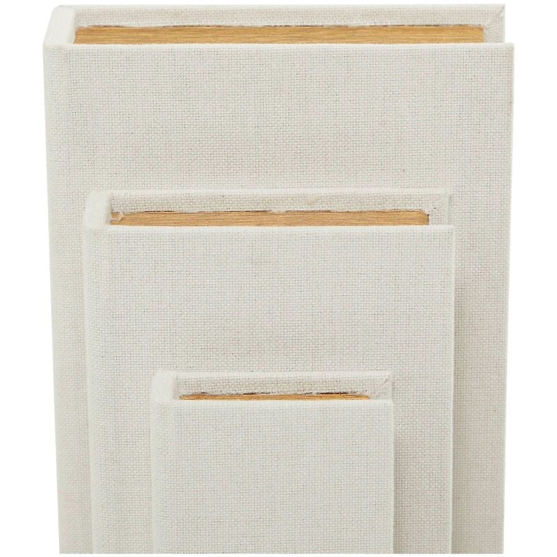 White Linen Faux Book Box Set