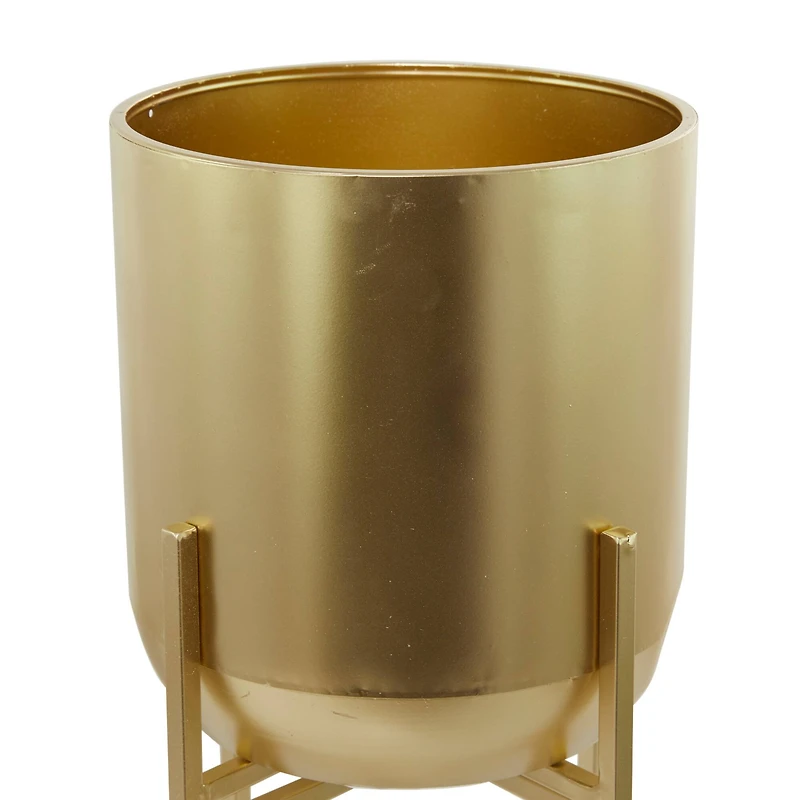 Gold Modern Planter, 13" x 13" x 46"