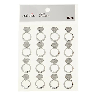12 Packs: 16 ct. (192 total) Wedding Ring Dimensional Stickers by Recollections™ Signature™