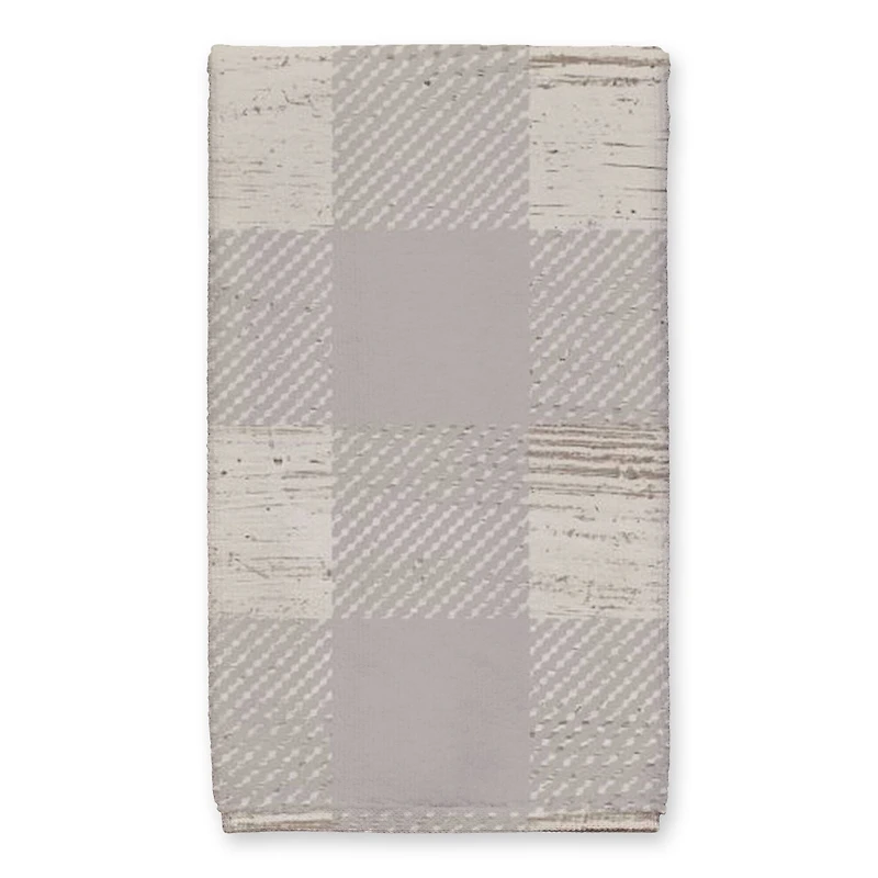 Our Cozy Kitchen Gray Check Tea Towel - Set of 2