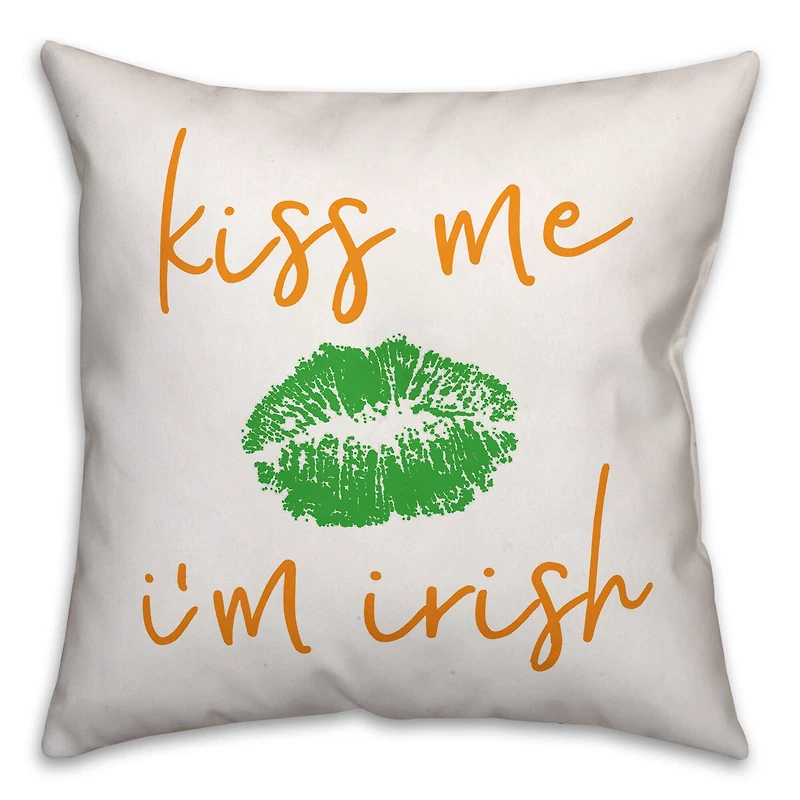 Kiss Me I'm Irish Throw Pillow