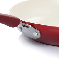 Oster Corbett 12'' Red Nonstick Aluminum Frying Pan