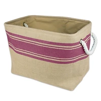 DII® 9" Wine Border Rectangle Burlap Bin