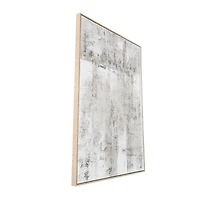 Gray Wooden Abstract Textured Framed Wall Art with Black Distressing
