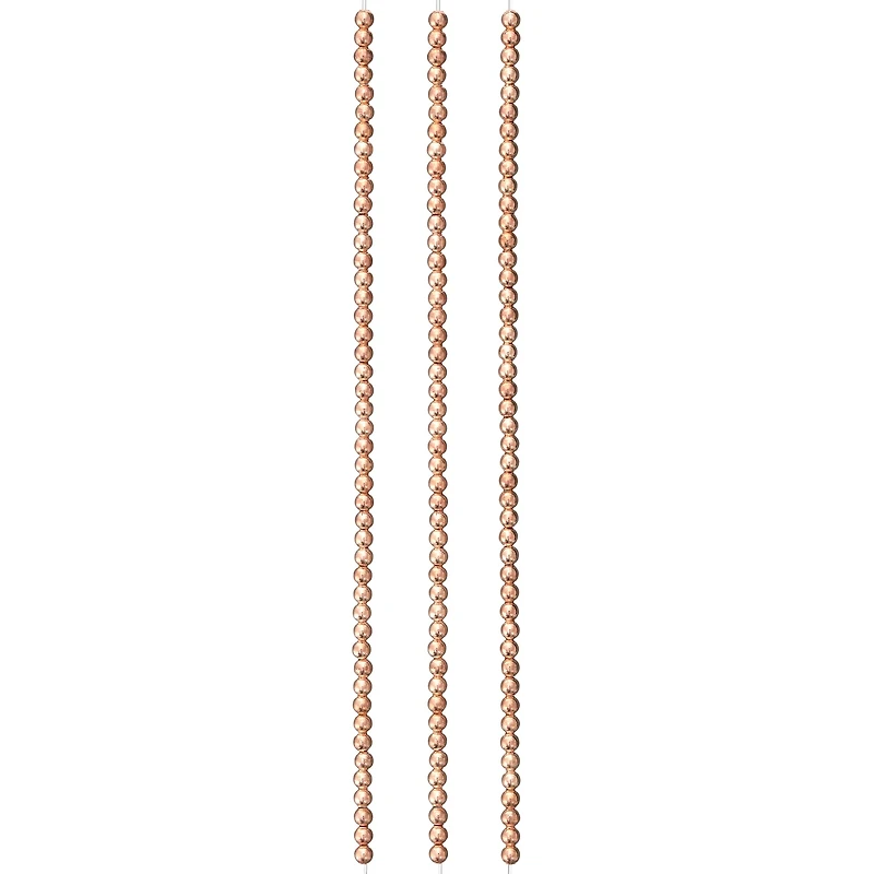 12 Pack: Rose Gold Copper Small Round Beads, 3mm by Bead Landing™
