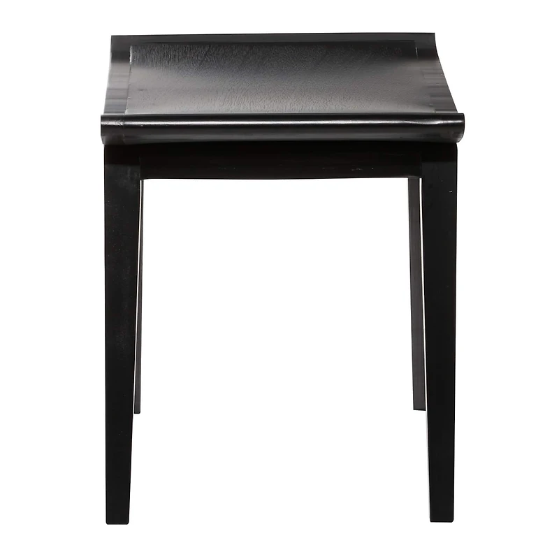 17'' Black Wood Traditional Stool