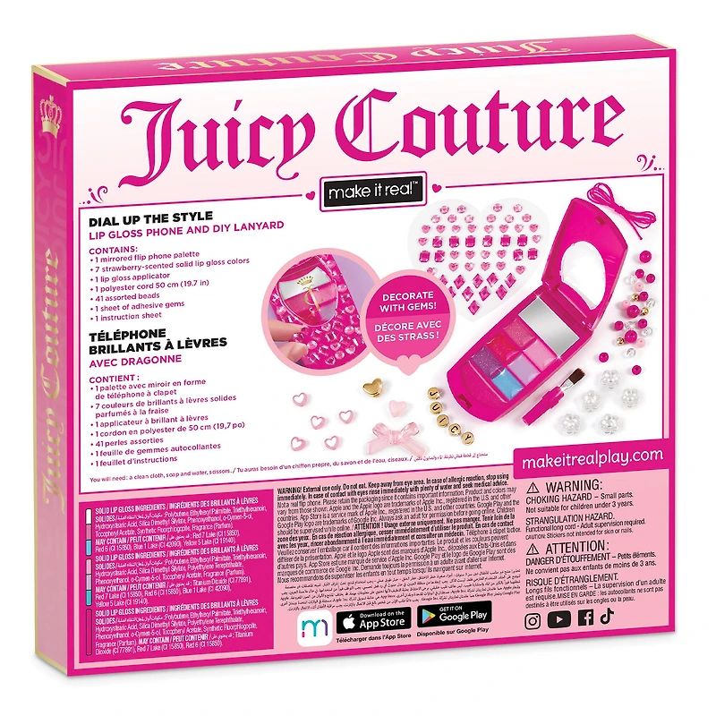 Make It Real™ Juicy Couture Dial Up the Style Lip Gloss Phone & DIY Lanyard Set