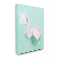 Stupell Industries Luxe Toilet Paper over Geometric Tile Canvas Wall Art