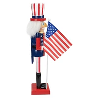 15" Patriotic Uncle Sam Nutcracker Accent