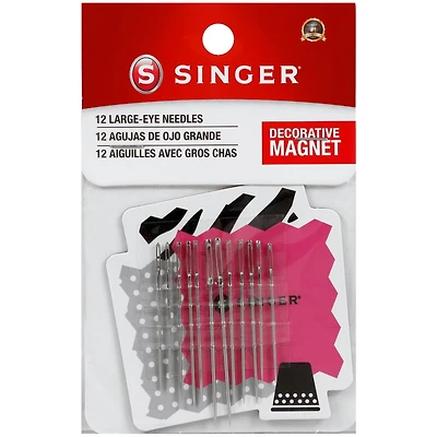 SINGER® Assorted Large Eye Hand Needles With Magnet, 12ct.