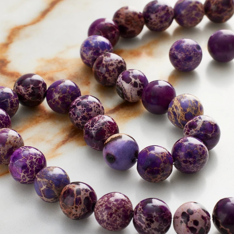 Purple Crackled Jasper Round Beads, 8mm by Bead Landing™