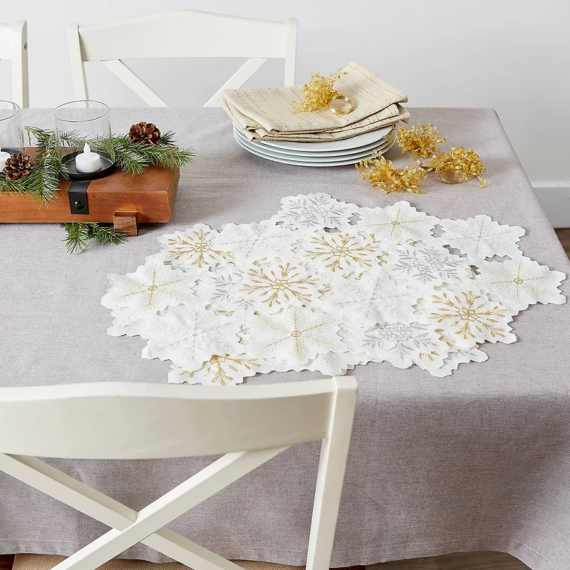 DII® Embroidered Snowflake Placemats, 4ct.