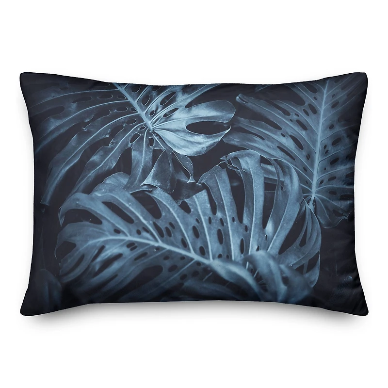 Moody Blue Palms Throw Pillow 14" x 20"