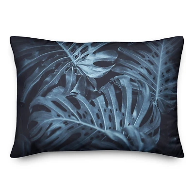 Moody Blue Palms Throw Pillow 14" x 20"