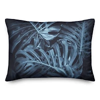 Moody Blue Palms Throw Pillow 14" x 20"