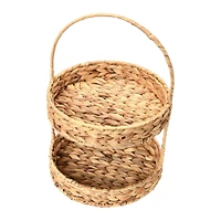 Household Essentials 15" Water Hyacinth 2-Tier Tray