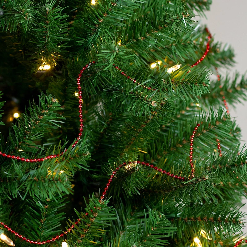 Metallic Beaded Commercial Christmas Garland - 66' x .15" - Red - Unlit