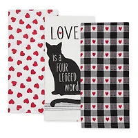 Assorted Cat Love Dishtowel (Set of 3)