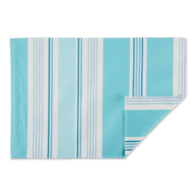 Beach House Stripe Print Outdoor  Placemat (Set of 6)
