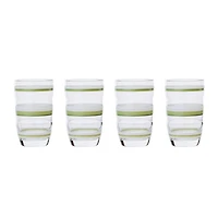Hello Honey® 5" Green & White Striped Drinking Glass, 4ct.