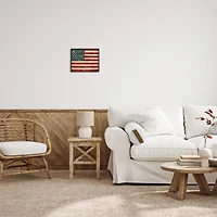 Stupell Industries US American Flag Rustic Pattern Framed Giclee Art