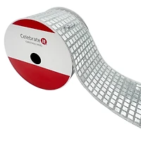 3.5" x 15ft. Silver Disco Wired Ribbon by Celebrate It®