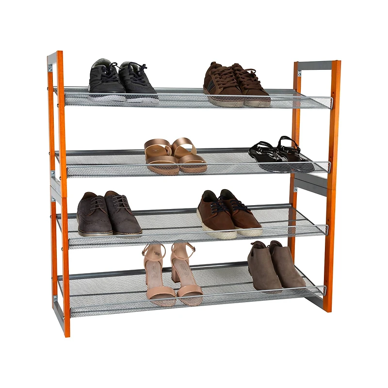 Organize It All Wooden Stackable Shoe Rack