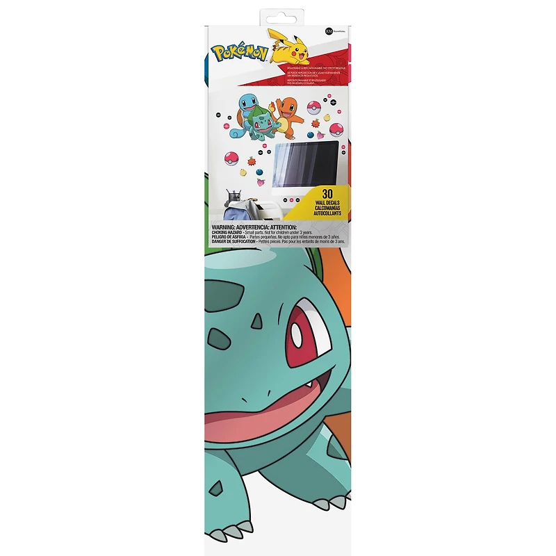 RoomMates Pokémon Squirtle, Charmander & Bulbasaur Peel & Stick Giant Wall Decals