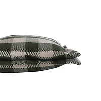 Hello Honey® 18" Hunter Green Check with Flanged Edge Woven Recycled Cotton Pillow