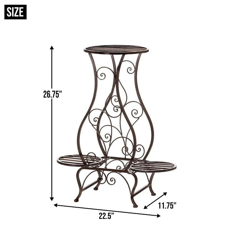 2.2ft. Hourglass Triple Plant Stand