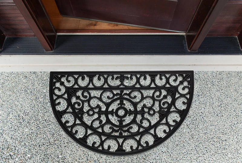 DII® Scroll Half Moon Rubber Doormat