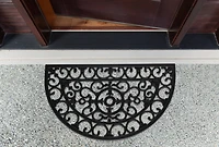 DII® Scroll Half Moon Rubber Doormat