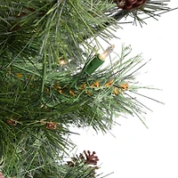 3ft. Pre-Lit Country Mixed Pine Artificial Christmas Wall or Door Tree, Clear Lights