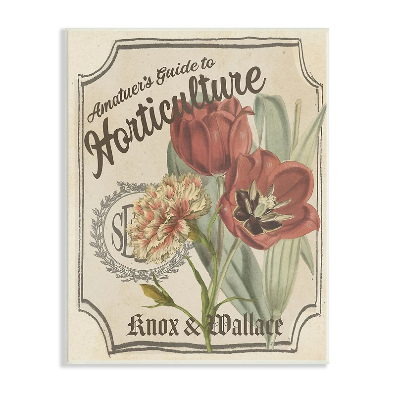 Stupell Industries Antique Seed Packet Red Tulip Horticulture Study Wall Plaque