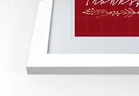 Happy Thanksgiving Red White Framed Print Under Plexiglass