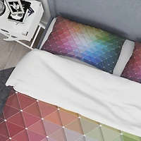 Designart 'Rainbow Triangular Geometry ' Modern & Contemporary Bedding Set