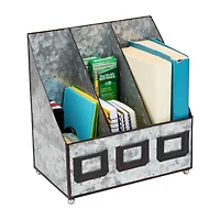 Mind Reader Silver Rustic Magazine Organizer