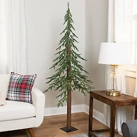 6ft. Pre-Lit Medium Alpine Artificial Christmas Tree, Clear LED Lights
