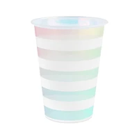 12oz. Iridescent Stripes Plastic Cups by Celebrate It®, 8ct.