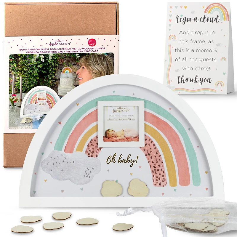 Kate Aspen® Boho Rainbow Frame Baby Shower Guest Book Alternative