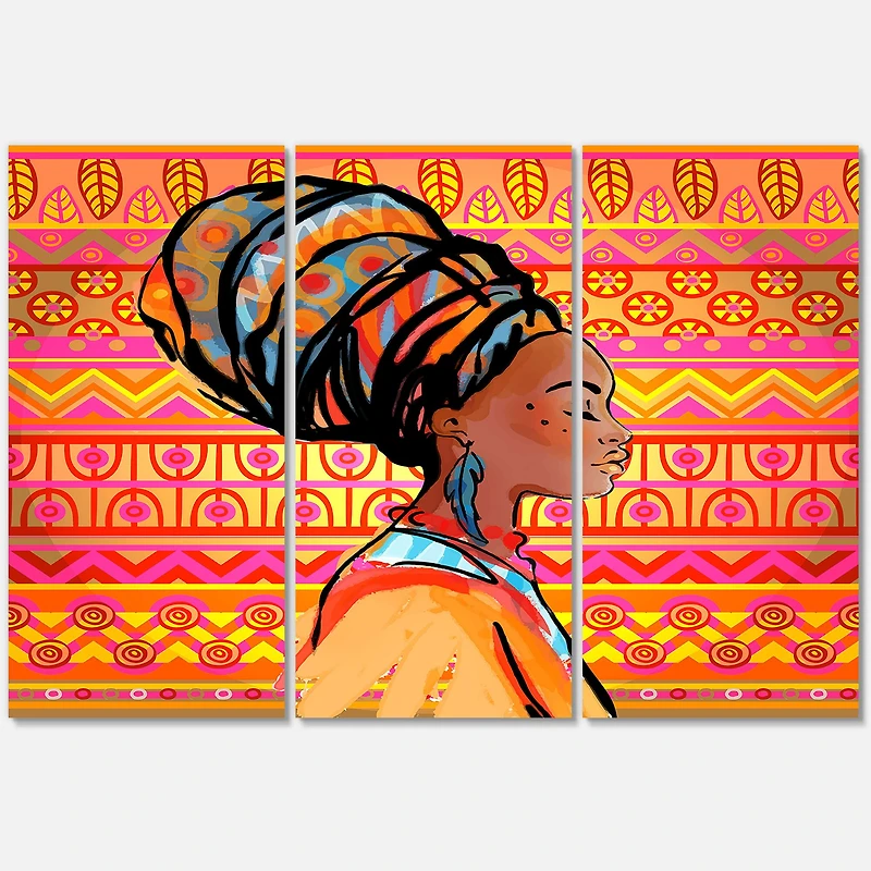 Designart - Portrait of African American Woman With Turban I