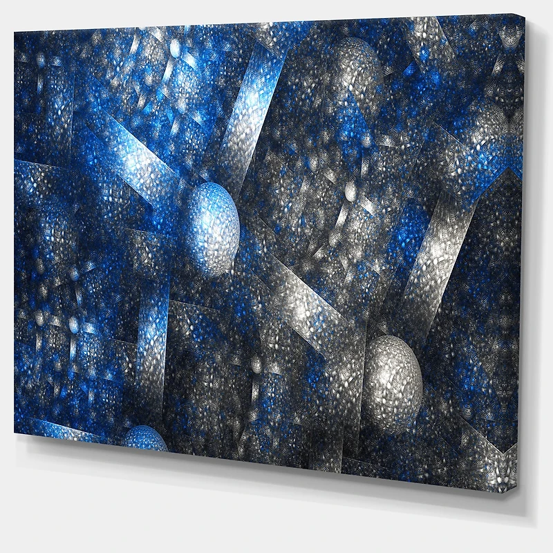 Designart - Crystal Cell Dark Blue Steel Texture