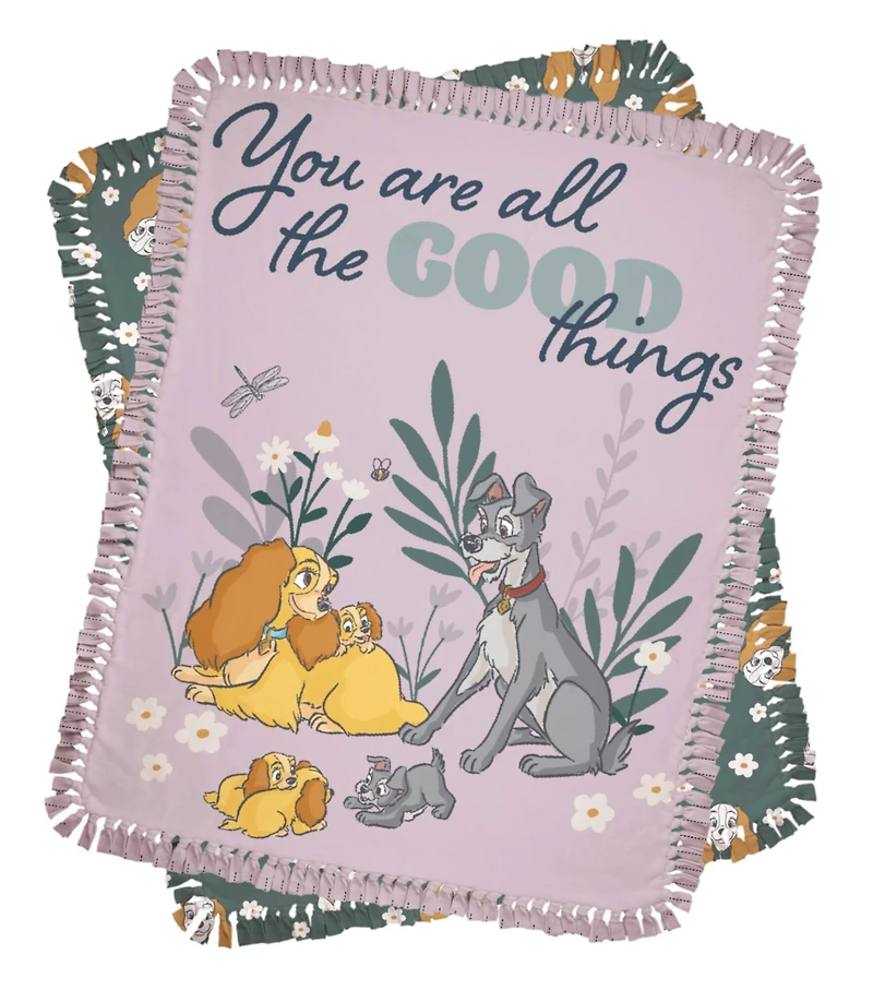 Lady & the Tramp 48" You Are Good Things No Sew Fleece Throw Kit