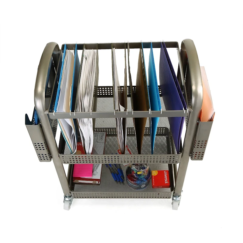 Mind Reader Silver Heavy Duty Mobile File Cart