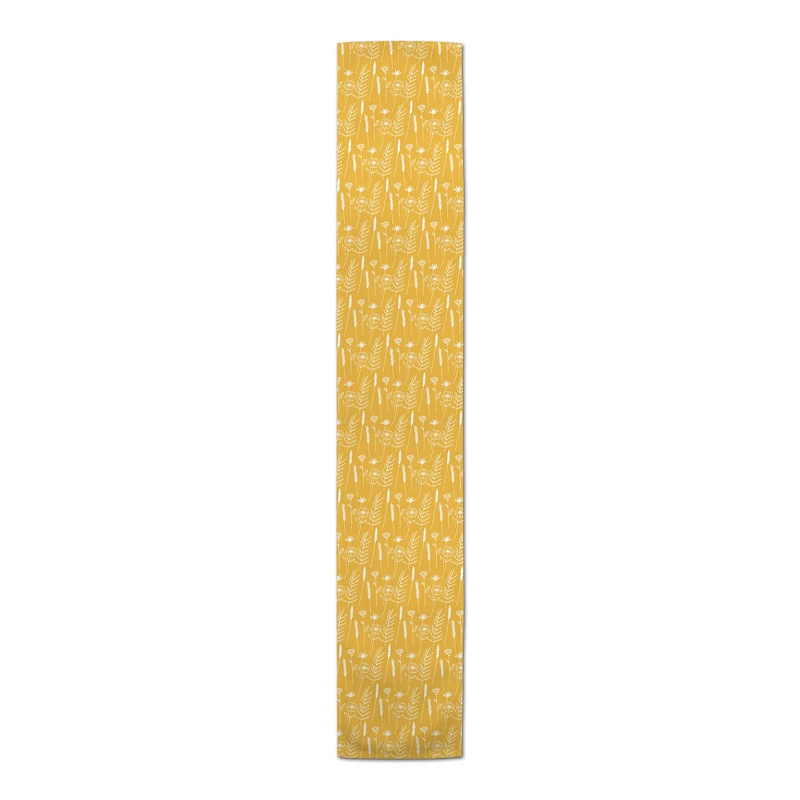 Golden Wheat Flower 16" x 90" Cotton Twill Runner