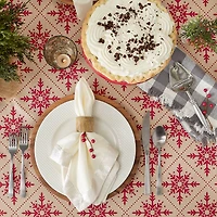 DII® 70" Round Scandinavian Snowflakes Printed Tablecloth