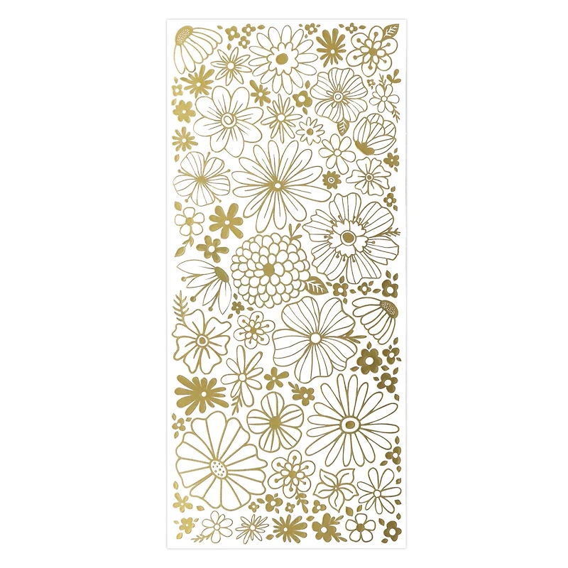 11.25" x 5" Gold Flowers Cold Transfer Sticker Wrap by Recollections™