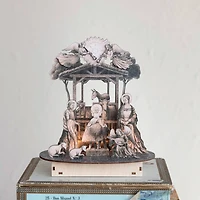 Hello Honey® 7.75" Laser-Cut Wood Nativity Scene with LED Light