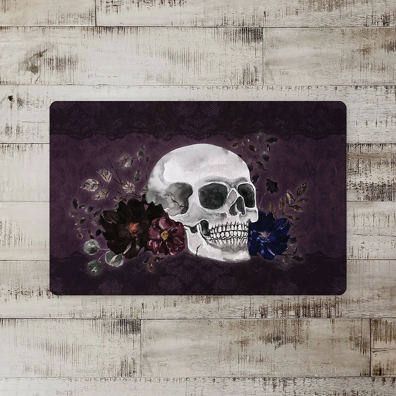 Floral Skull Floor Mat