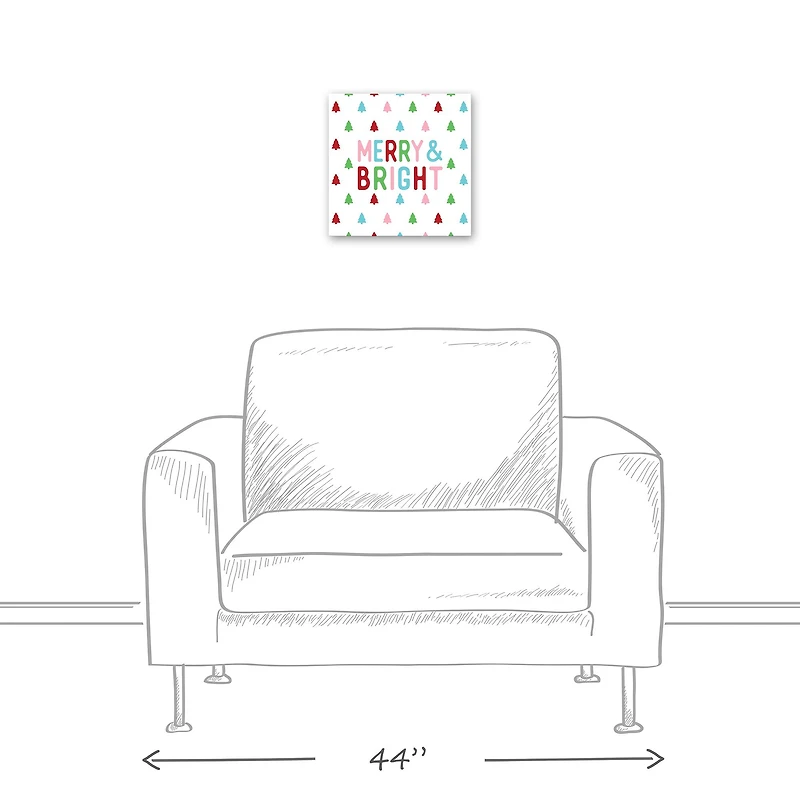 Merry and Bright 12x12 Canvas Wall Art